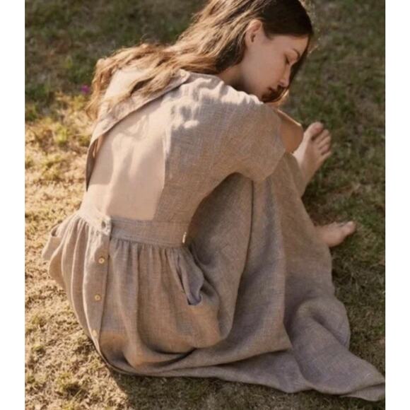 Christy Dawn Jane Brown Black Houndstooth Midi Maxi Dress Size M Fits S - Picture 12 of 12